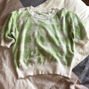 Green Gingham Top